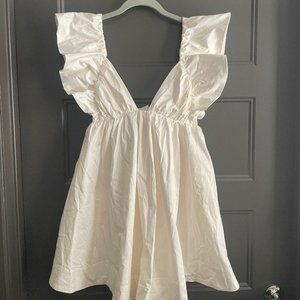 For Love & Lemons Clementine Mini Dress in White - size MEDIUM